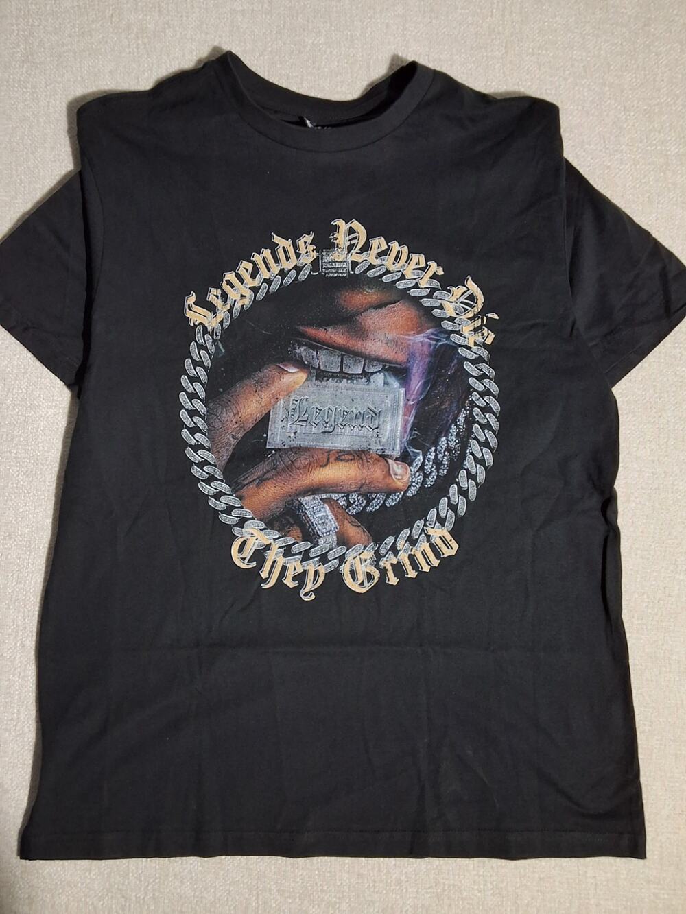 Mister T Legends Never Die Black Graphic Shirt Mens XL NWT Streetwear Tee